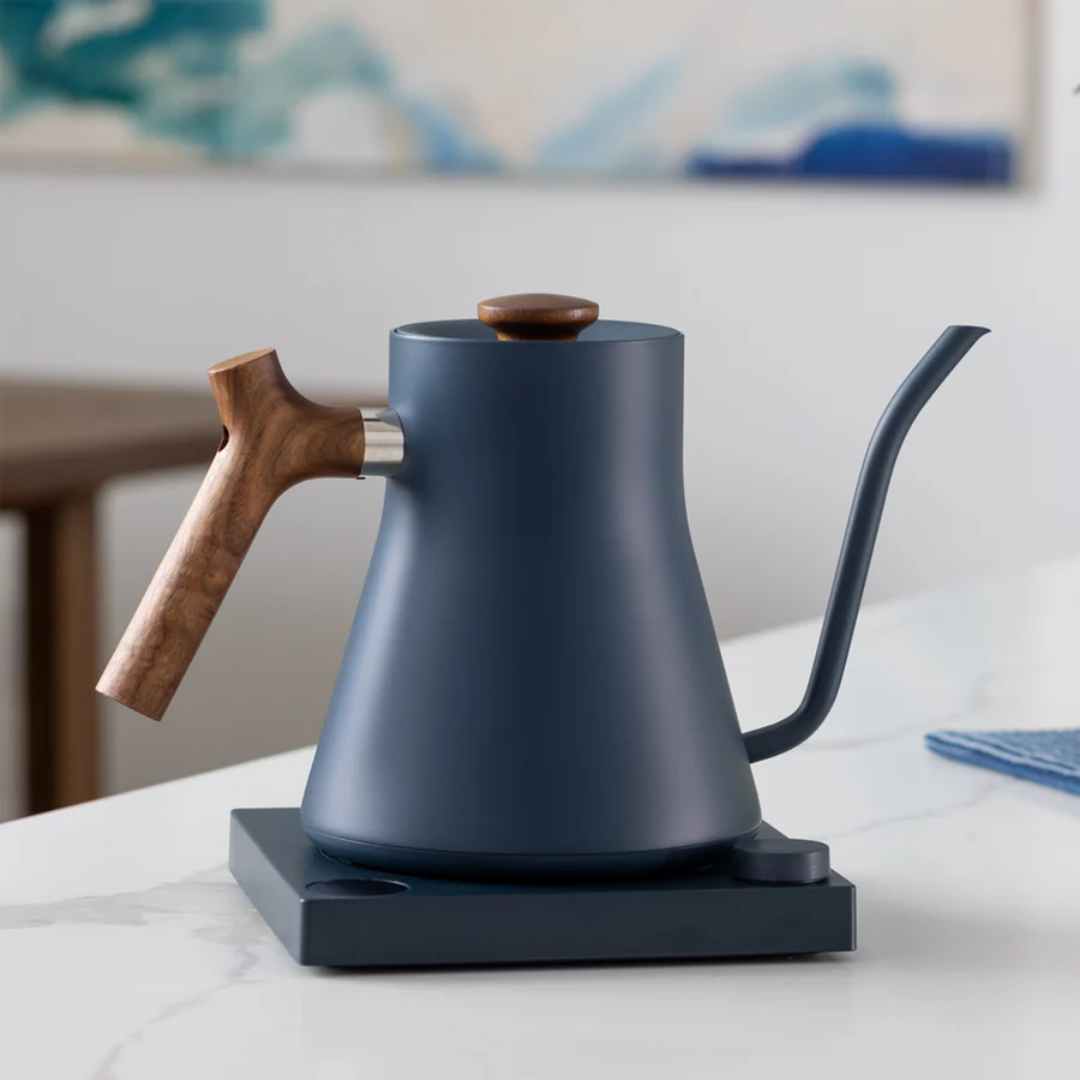 Stagg EKG Electric Kettle - Stone Blue + Walnut