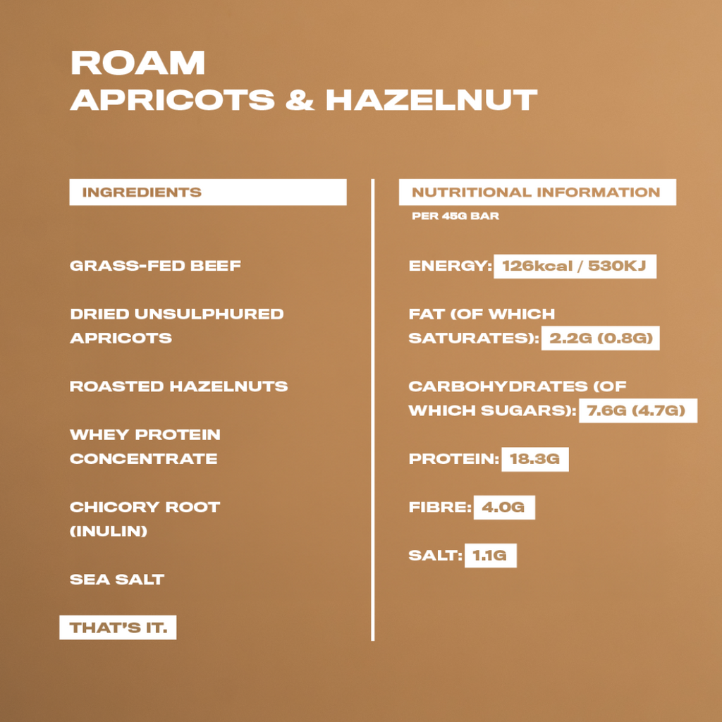 Grass-Fed Beef Bar - Apricot & Hazelnut