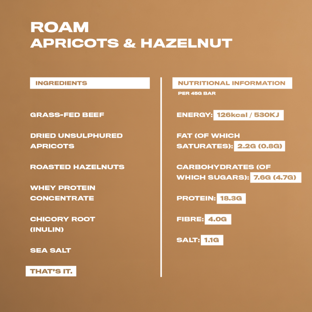 Grass-Fed Beef Bar - Apricot & Hazelnut