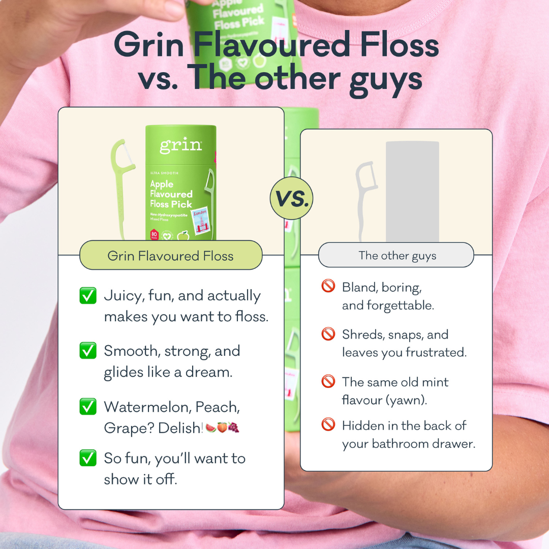 Ultra Smooth N-HA Infused Floss Picks Canister - Apple