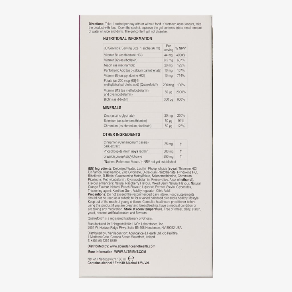 Liposomal Vitamin B and Trace Mineral Complex