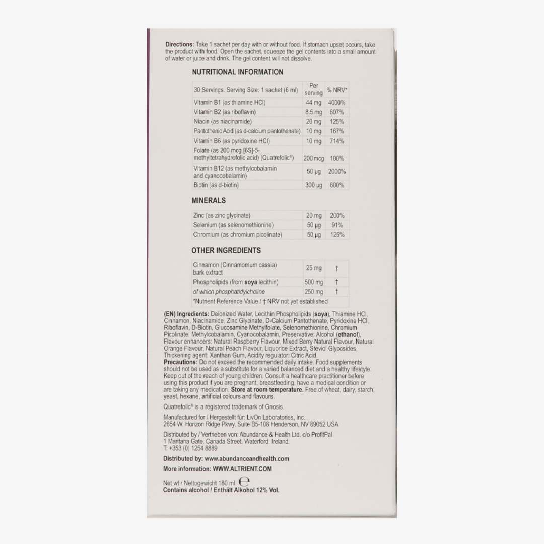 Liposomal Vitamin B and Trace Mineral Complex