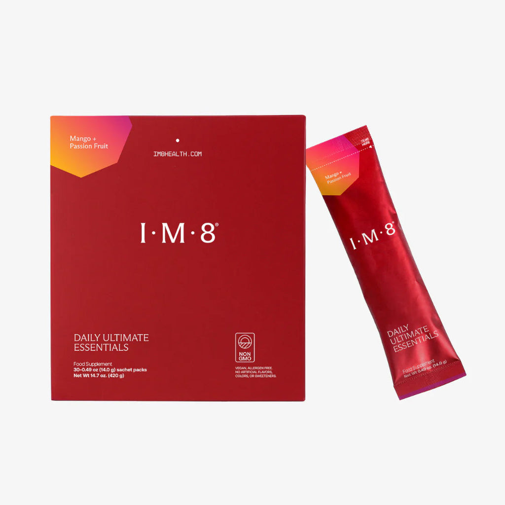 Daily Ultimate Essentials: All-in-One Supplement - 30-Day Travel Stick Pack, Mango + Passion Fruit Flavour
